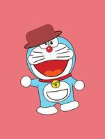 doraemon met hoed pro vector