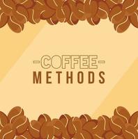 koffiemethoden met het vectorontwerp van het bonenkader vector