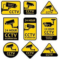 cctv videobewaking beveiligingscamera sticker. vector illustraties.