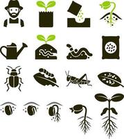 plant pictogrammen. vector illustraties.