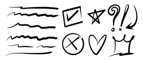 doodle element vector set, voor conceptontwerp.