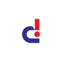 brief d met uitroep ontwerp logo vector
