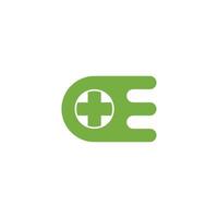 brief e eco plus medisch logo vector