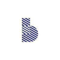 brief b blauw strepen plein logo vector