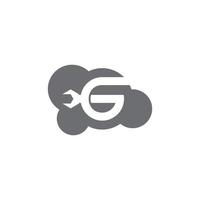 brief g online wolk onderhoud technologie logo vector