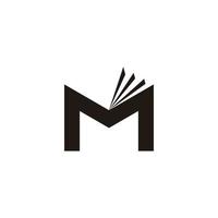 brief m Open boek beweging gemakkelijk meetkundig logo vector