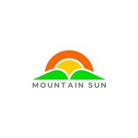 symbool van berg zonnestralen geometrisch ontwerp vector
