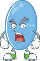 blauw capsule tekenfilm karakter vector