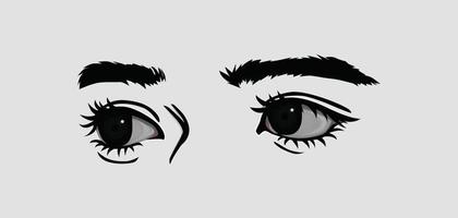 illustratie van een paar- van vrouw ogen. oog vectoren