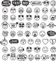 emoji emoticons symbolen pictogrammen instellen. vector illustraties