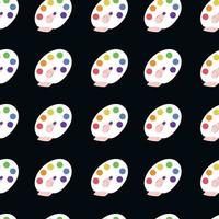 vector vlak hand- getrokken naadloos patroon met regenboog palet met verf