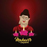 gelukkige mahavir jayanti wenskaart vector