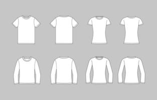 mannetje en vrouw wit schets t-shirt mockup vector