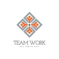 teamwerk verbinding mensen logo ontwerpsjabloon voor merk of bedrijf en andere vector