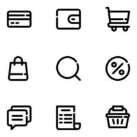 basis e-commerce icon set vector