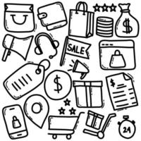online winkelen doodle pictogram vector