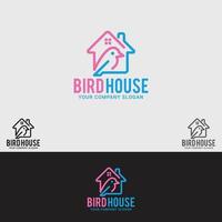 vogelhuisje logo vector ontwerpsjabloon