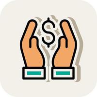hand- Holding Amerikaanse Dollar vector icoon ontwerp