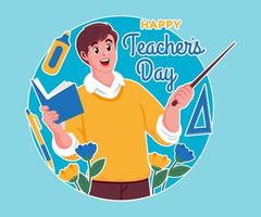 gelukkig leraren dag illustratie achtergrond vector