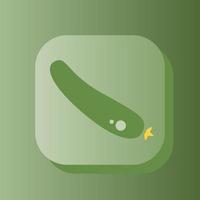 komkommer groente 3d knop schets icoon. gezond voeding concept. vlak symbool teken vector illustratie geïsoleerd Aan groen kleur achtergrond