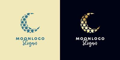 elegant halve maan maan logo ontwerp. abstract stijl illustratie voor achtergrond, omslag, spandoek. Ramadan kareem vector