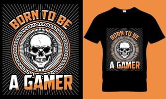 gaming typografie t-shirt ontwerp met bewerkbare vector grafiek. geboren naar worden een gamer