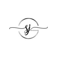 eerste sj vrouwelijk logo collecties sjabloon. handschrift logo van eerste handtekening, bruiloft, mode, juwelen, boetiek, bloemen en botanisch met creatief sjabloon voor ieder bedrijf of bedrijf. vector