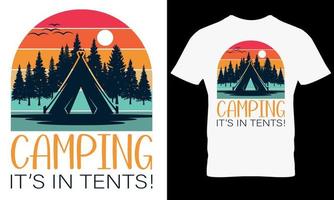 camping zijn in tenten t overhemd ontwerp vector