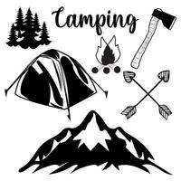 vrij vector camping avonturen belettering verzameling