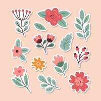 voorjaar bloemen en bloeiend bloem sticker vector