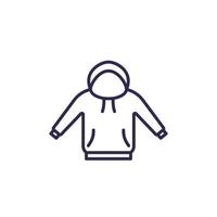 hoodie pictogram, lijn vector op white.eps