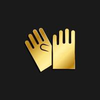 handschoenen goud icoon. vector illustratie van gouden icoon Aan donker achtergrond