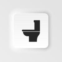 toilet kom neumorf stijl neumorf stijl vector icoon illustratie. badkamer, commode, commode toilet, toilet, wasruimte wc icoon neumorf stijl neumorf stijl vector icoon .