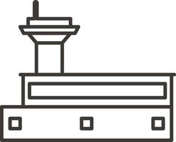 gebouw, luchthaven, , schets, icoon - gebouw vector icoon Aan wit achtergrond