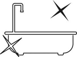 lijn vector icoon bad, badkamer. schets vector icoon Aan wit achtergrond