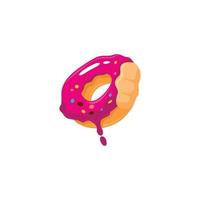 gebeten donuts smolt roze kleur vector