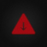 pijl, omlaag, piramide vector licht rood kleur retro stijl vector icoon Aan wit achtergrond