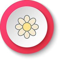 ronde knop voor web icoon, katoen bloem. knop banier ronde, insigne koppel voor toepassing illustratie Aan wit achtergrond vector