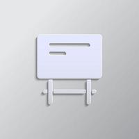 schoolbord papier stijl, iocn. grijs kleur vector achtergrond- papier stijl vector icoon.