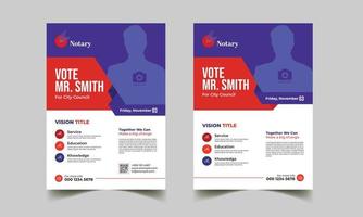 modern a4 politiek verkiezing folder en poster, brochure brochure Hoes ontwerp lay-out sjabloon vector