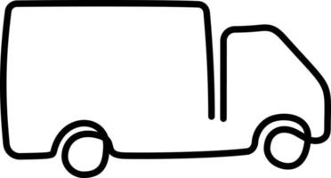 een doorlopend getrokken single kunst lijn tekening tekening schetsen vrachtauto met lading aanhangwagen het rijden. concept van globaal houder vervoer, logistiek van exporteren en importeren van Internationale vervoer vector