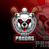 boos panda's basketbal dier team insigne vector