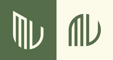 creatief gemakkelijk eerste brieven mu logo ontwerpen bundel. vector