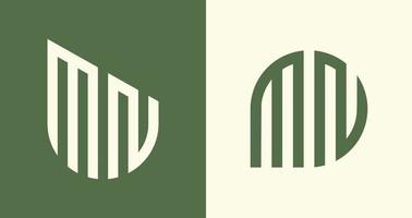 creatief gemakkelijk eerste brieven mn logo ontwerpen bundel. vector