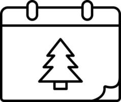 Kerstmis kalender met Kerstmis boom single icoon vector illustratie. vector icoon