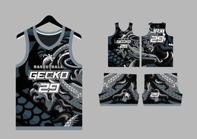 reeks patroon afdrukken basketbal uniform Jersey vector