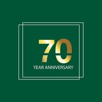 70 jaar verjaardag viering logo. 70e ontwerpsjabloon. vector en illustratie.