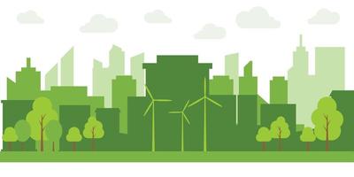 groen steden helpen de wereld met milieuvriendelijk concept ideeën.vector illustratie. vector