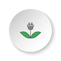 ronde knop voor web icoon, opladen, ecologisch, planten. knop banier ronde, insigne koppel voor toepassing illustratie Aan wit achtergrond vector