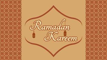 Ramadan kareem typografie achtergrond bruin ontwerp vector illustratie